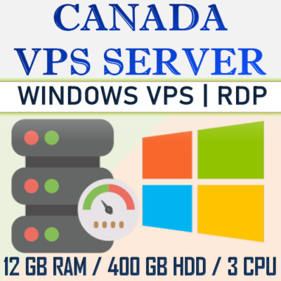 USA Windows VPS Server / RDP Server / VPS Hosting - 12GB RAM + 400GB HDD