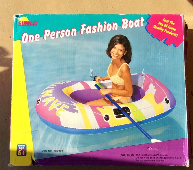 Vintage Boat Pool Float 1 Person Sunco Fashion Retro 1996 Summer