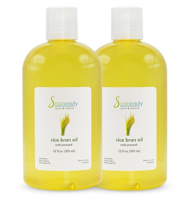 Rice Bran Oil Cold Pressed  100% Pure & Natural 24 fl oz (2 x 12 fl oz)