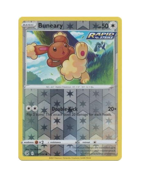 Pokemon - Buneary - 212/264 - Reverse Holo  - Fusion Strike - NM/M