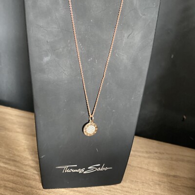 Thomas Sabo Halskette Roségold gepflasterter Kreis 44 cm auf beiden gepunzt UVP150