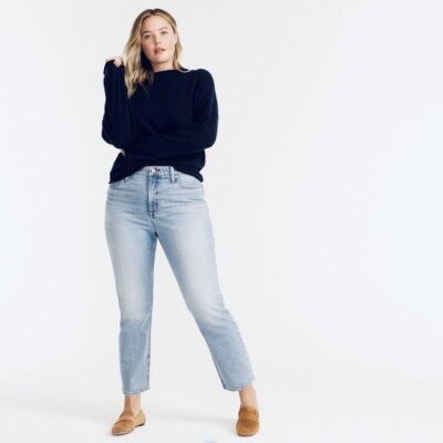 J. Crew Curvy Classic Straight Leg Jeans High Rise Crop Ankle 90s Size 35