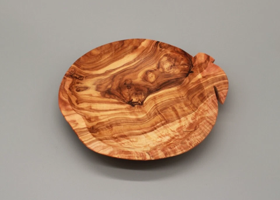 Olivenholzteller | Ø ca. 14 cm| Apfelteller | Handmade
