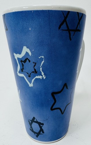 Jewish Star of David Hanukkah 11 oz Blue and White Ceramic Mug Royal Norfolk - Picture 4 of 11