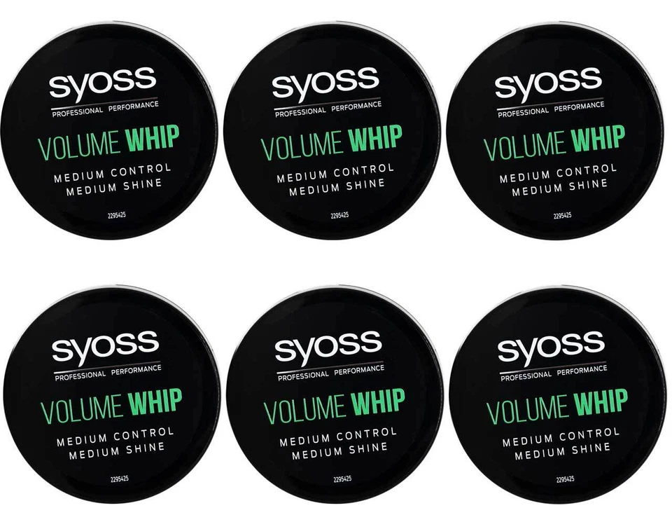 6x Syoss Volume Whip Medium Control Stylingcreme Für Volumen, (6x 100ml)