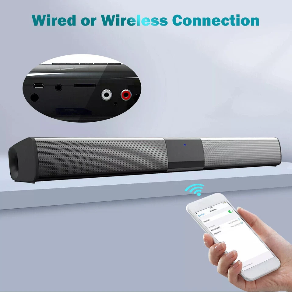 TV Surround Soundbar Lautsprechersystem Wireless BT Subwoofer Heimkino + Fernbedienung - Bild 2 von 4