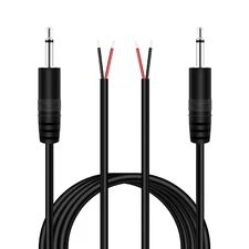 Fancasee 3.5Mm 1/8" to Speaker Wire, 2-Pack 10FT 3.5Mm TS Mono Male Plug to Bare