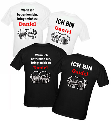 Funshirt Wenn ich betrunken bin..Partnershirts mit Wunschname Sprücheshirt Joke