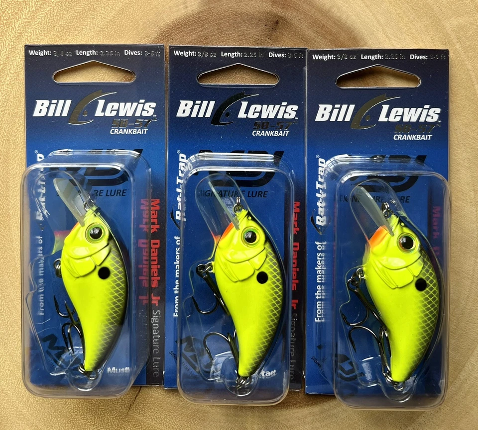 Bill Lewis (лот из 3) SB-57 Square-bill приманки, бас, Бесплатная доставка! Новый с Ярлыками! - Изображение 2 из 4