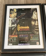 FRAMED 2001 Castlevania Circle Of The Moon Game Boy Advance Video Game Wall Art