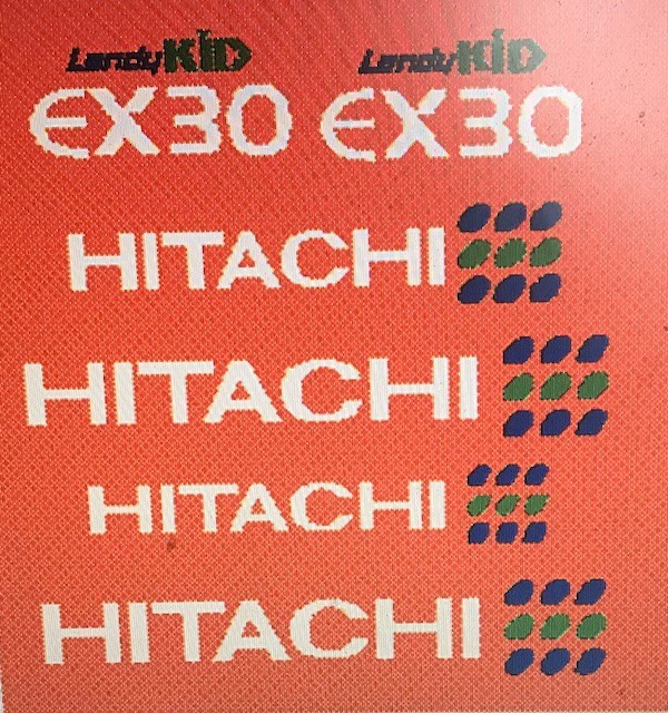 Kit D'autocollants Stickers HITACHI XL Pour Pelle - 7 Pièces - Neuf