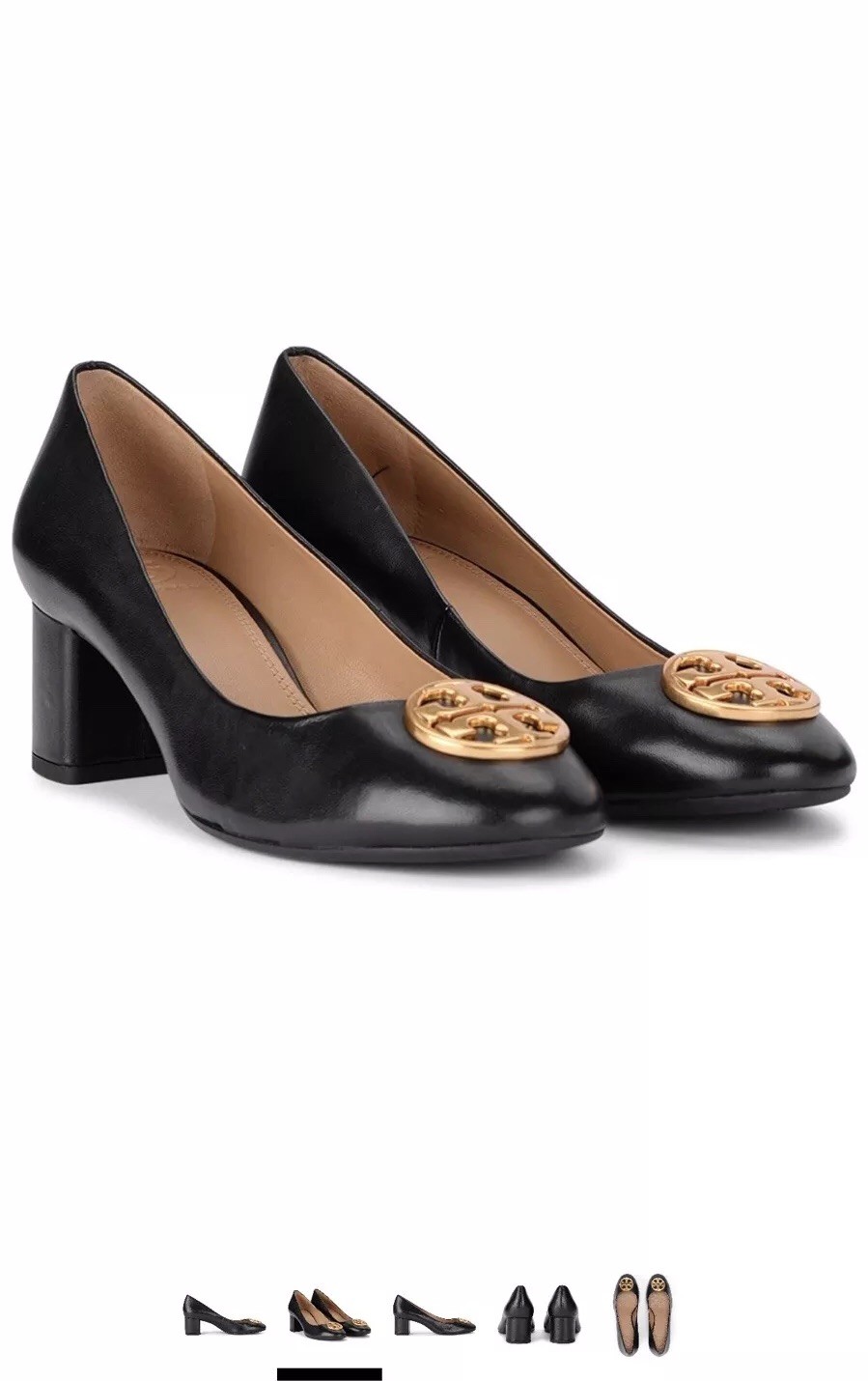 Tory Burch Black Leather Benton 50 MM Pumps Women's Size 8.5 M | eBay