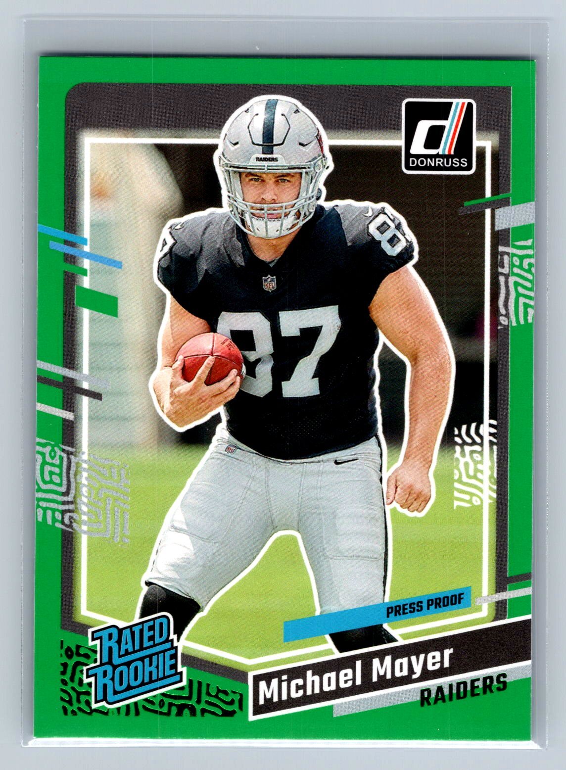 2023 Donruss Michael Mayer Press Proof Green #361 Las Vegas Raiders