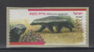 Israel 2014. Mellivora Capensi. ATM Label. Error. Price on label is omitted. MNH