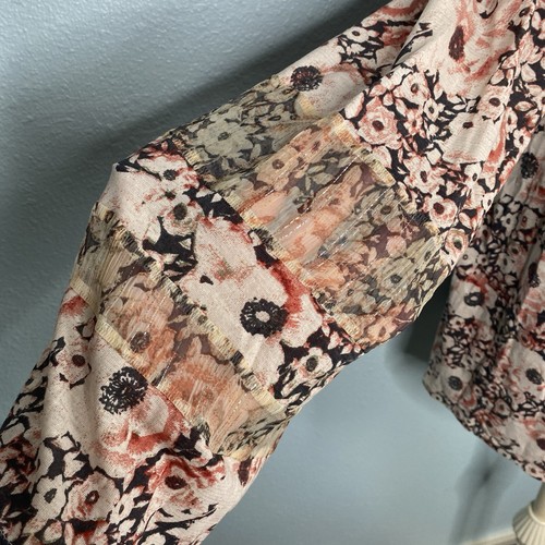 New Lucky Brand Blouse Shirt Top Women Plus Size 1X Bohemian Floral Ladies - Picture 7 of 16