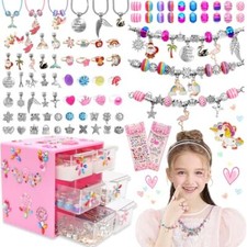 Charm Bracelet Making Kit,Toys for Girls Art Supplies Beads for multicolored