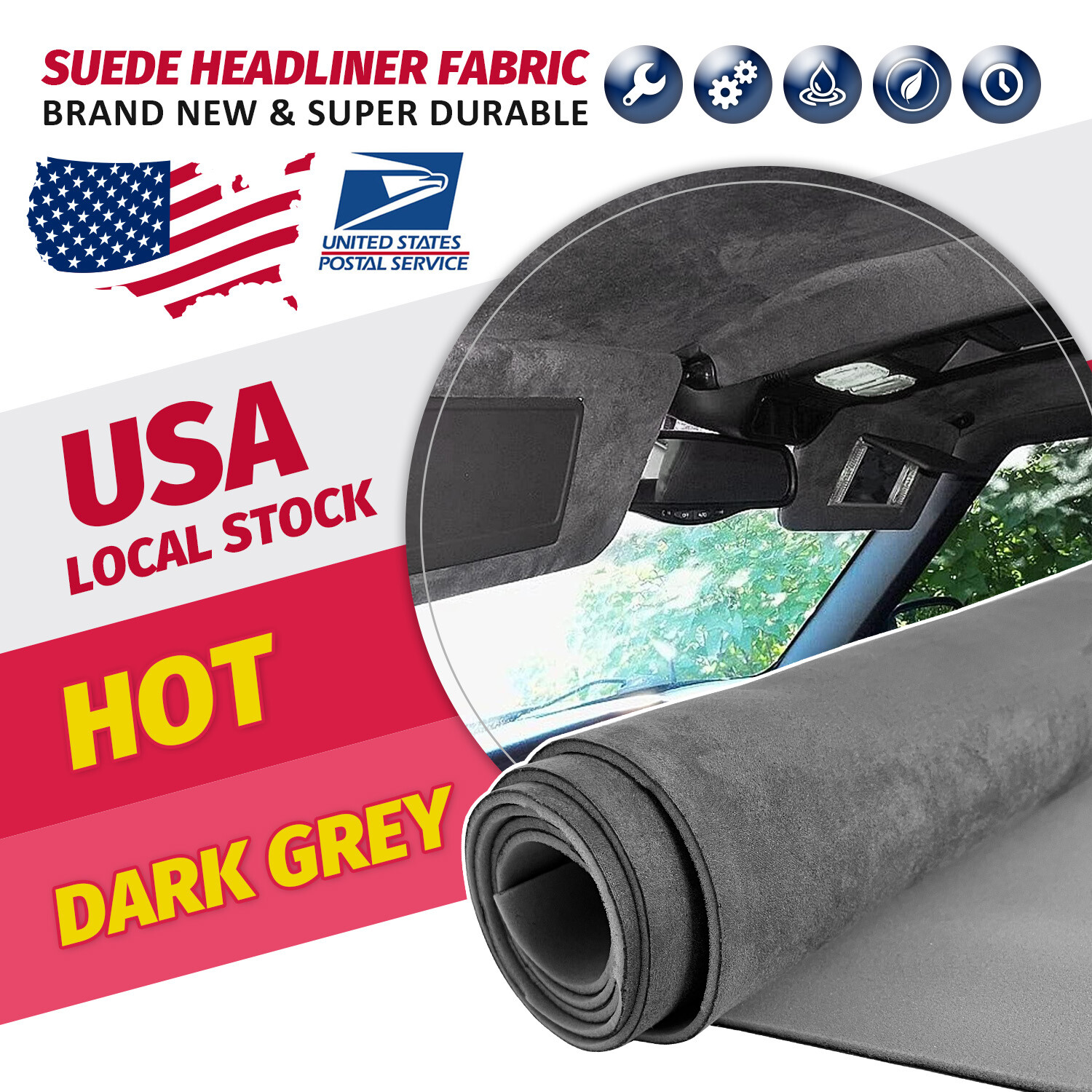 New Foam Backed Automotive Headliner Fabric Sunroof Upholstery Craft 98