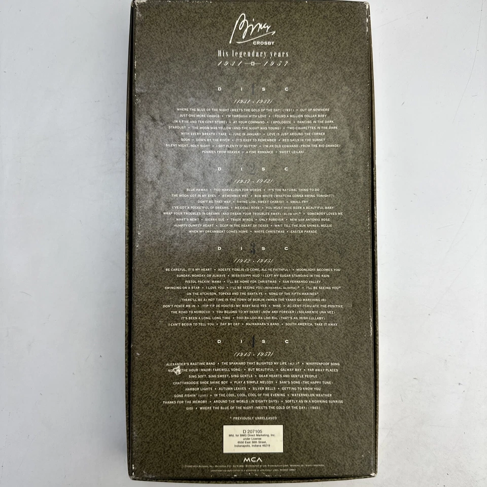 Bing Crosby His Legendary Years 1931-1957 CD Box Set Record Club Version Foto 2 de 4