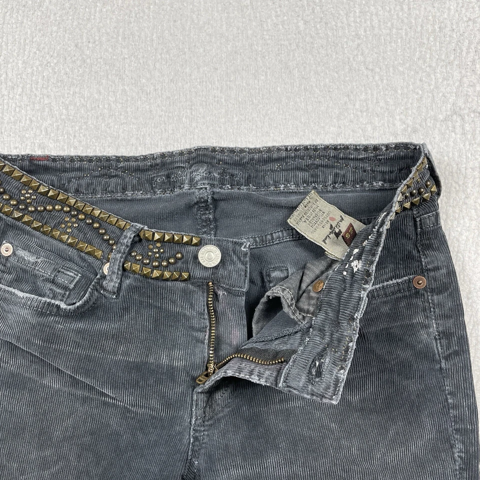 7 For All Mankind Pants Womens 25 Gray Corduroy Studded Waist Flared Ladies Pant - Image 3 of 4