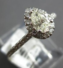 .81CT DIAMOND 14KT WHITE GOLD 3D PEAR SHAPE  ROUND CLASSIC HALO ENGAGEMENT RING