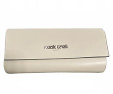 Roberto Cavalli Cream Sunglasses Case Faux Leather New