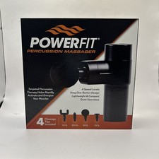 Powerfit Percussion Massager 4 Speed Levels, 4 Massage Tips NIB
