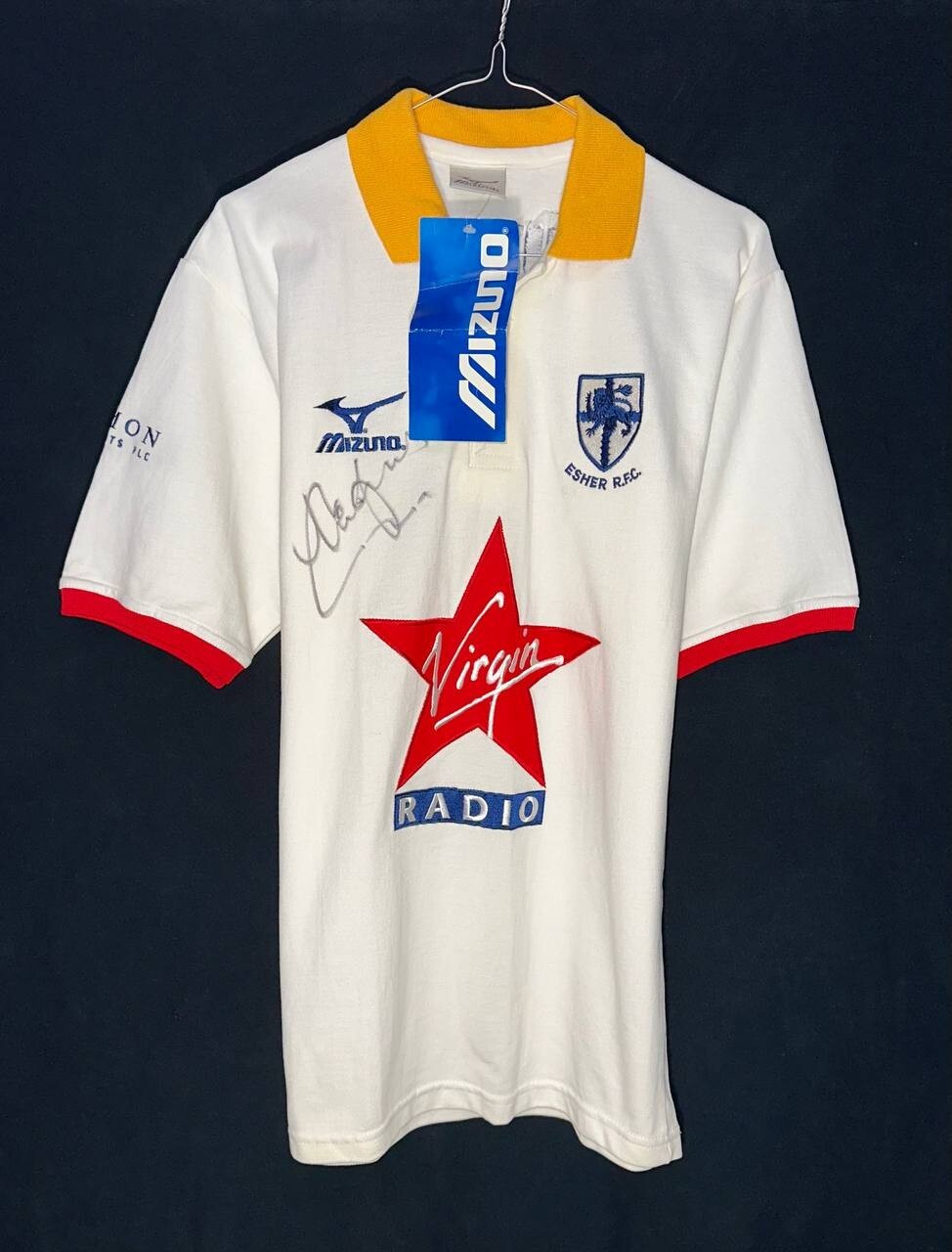 NEW! Mizuno ESHER rfc rugby polo shirt autograph signed 90s retro