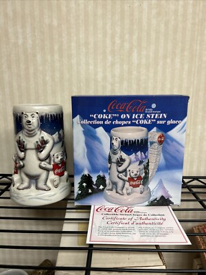 Anhueser-Busch Budweiser 1999 ''Coke On Ice'' Polar Bear Stein CS393