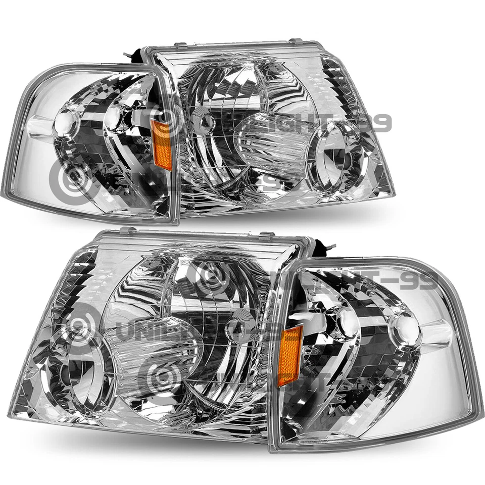 PARA FORD EXPLORER 02-05 CARCASA CROMADA ÁMBAR FAROS ESQUINEROS REPUESTO LÁMPARAS Foto 4 de 4