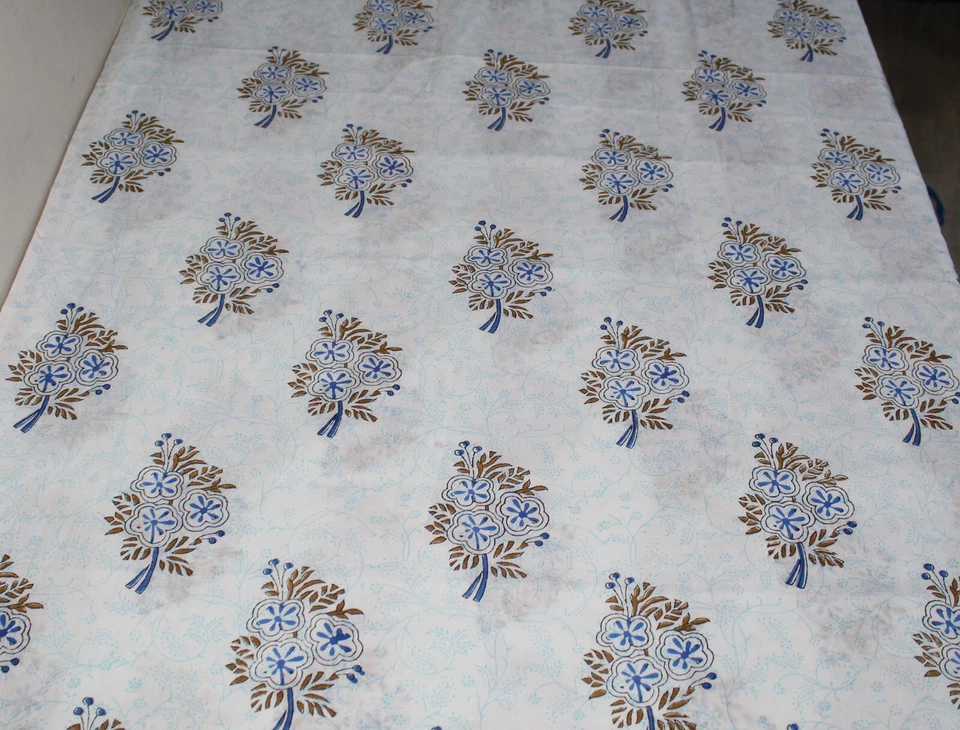 Indian Traditional Handblock Print Fabric By Yard Running Loose Cotton Fabric  - image 4 of 4