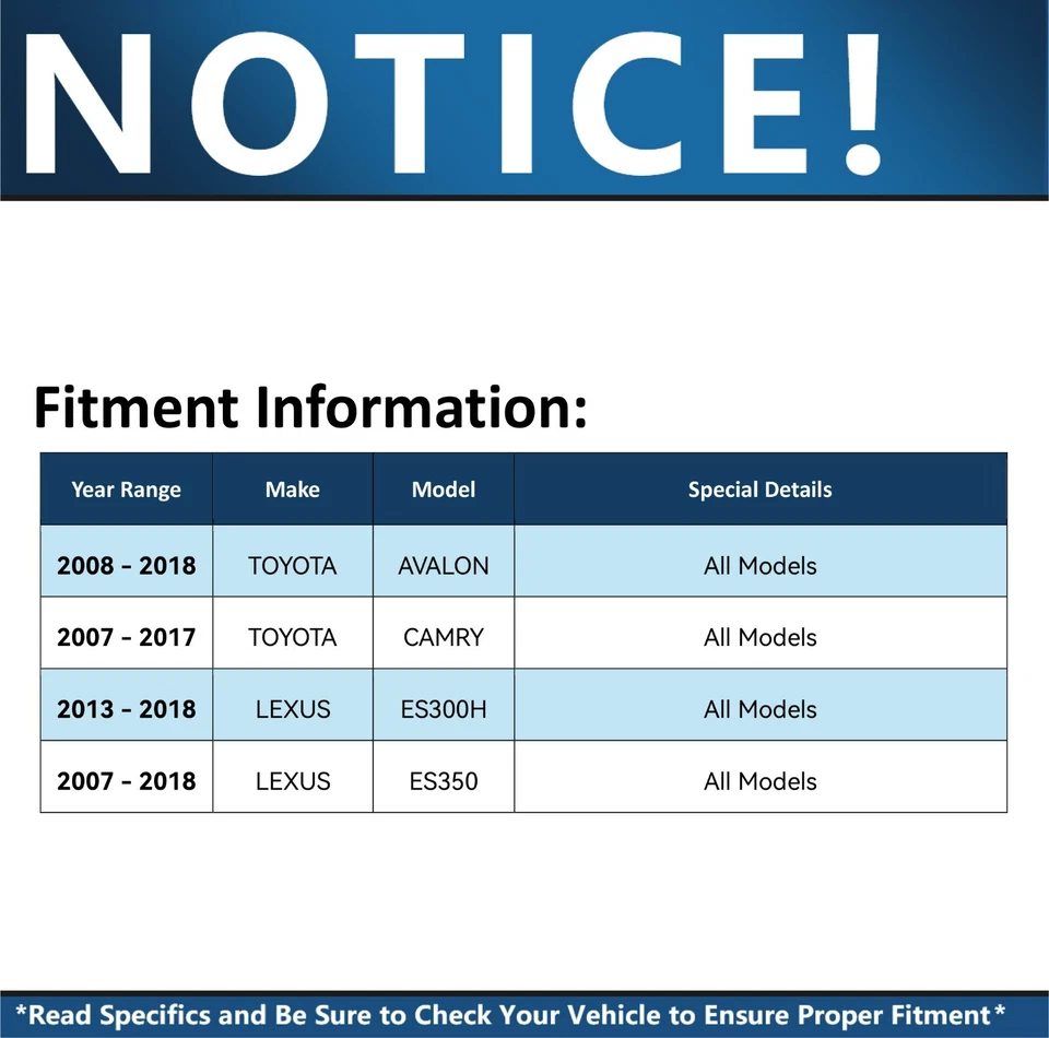 Front Drilled Rotors + Brake Pads Kit for Toyota Camry Avalon Lexus ES350 ES300h - Image 2 of 4