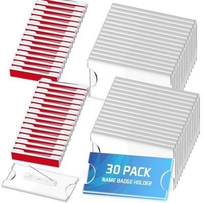 30 Pcs Name Tags with Pins Badges for School Work Name Badge Holder for Cloth...