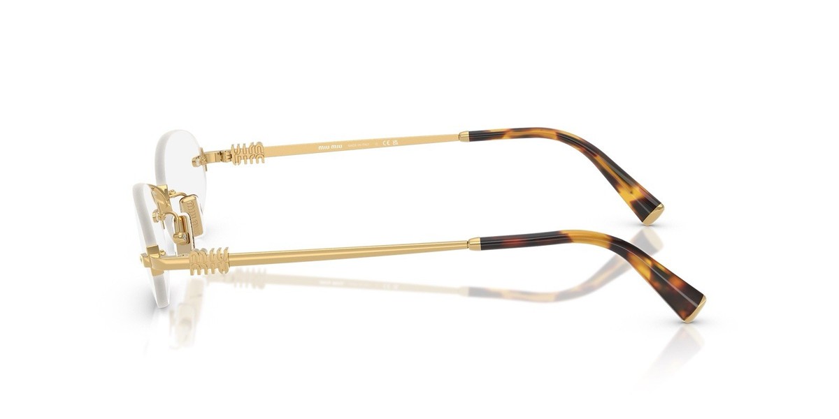 NEW MIU MIU SUNGLASSES MUA54S 5AK08N OVAL GOLD/CLEAR WOMEN MU A54S SMU A54 Miu Miu MU A54S Metal Oval Sunglasses | Neiman Marcus main image 2