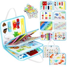 Montessori Busy Board Sensory Toy for Kids - Educational Fine Motor Skills, Trav