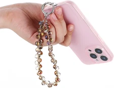 Phone Wrist Strap Beaded,Cell Phone Charm Chain for Women Detachable Crystal Lan