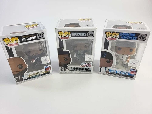 3x Funko Pop! Lot: Cam Newton - Antonio Brown AB - Fournette -  New In Box