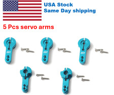5 Pack Blue Aluminum 25T Steering Servo Motor Horn Arm for Futaba Savox