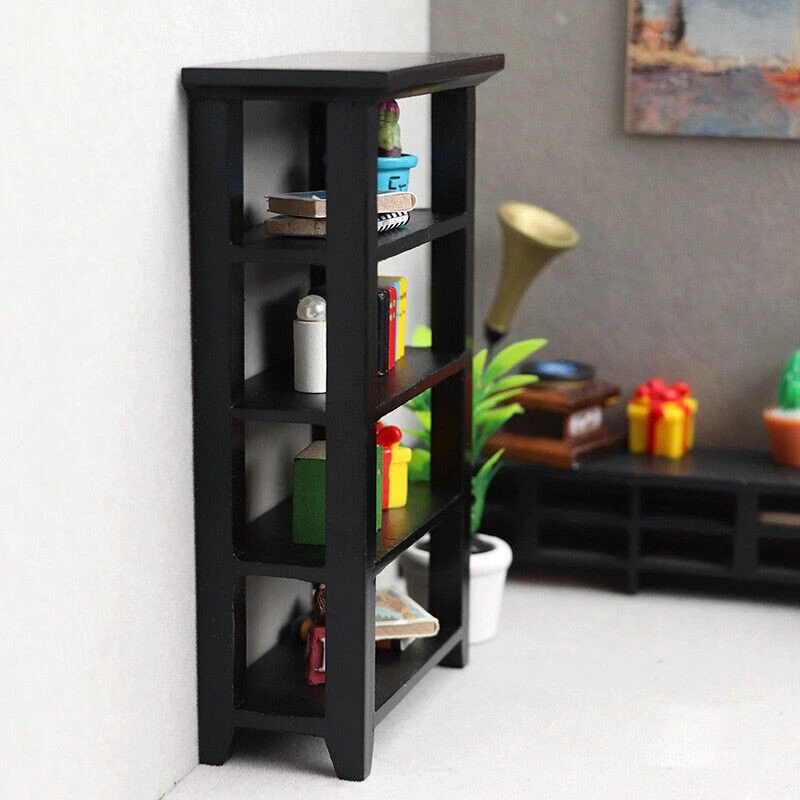 2Pcs 1:12 Dollhouse Miniature Bookshelf Kitchen Shelves Rack Furniture Accessory - Image 4 of 4