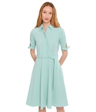 Woman's Dresses Calvin Klein Scuba Crepe Short Sleeve Self Tie Shirt Dress