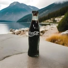 Vintage Coca-Cola Bottle Miniature Coke Full Bottle Glass Coke Logo Red Lid_S2c