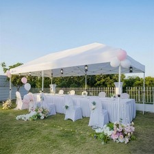 CROWN SHADES 10X20 Pop Up Canopy Event Tent - Heavy Duty w/ Wheeled Bag, White
