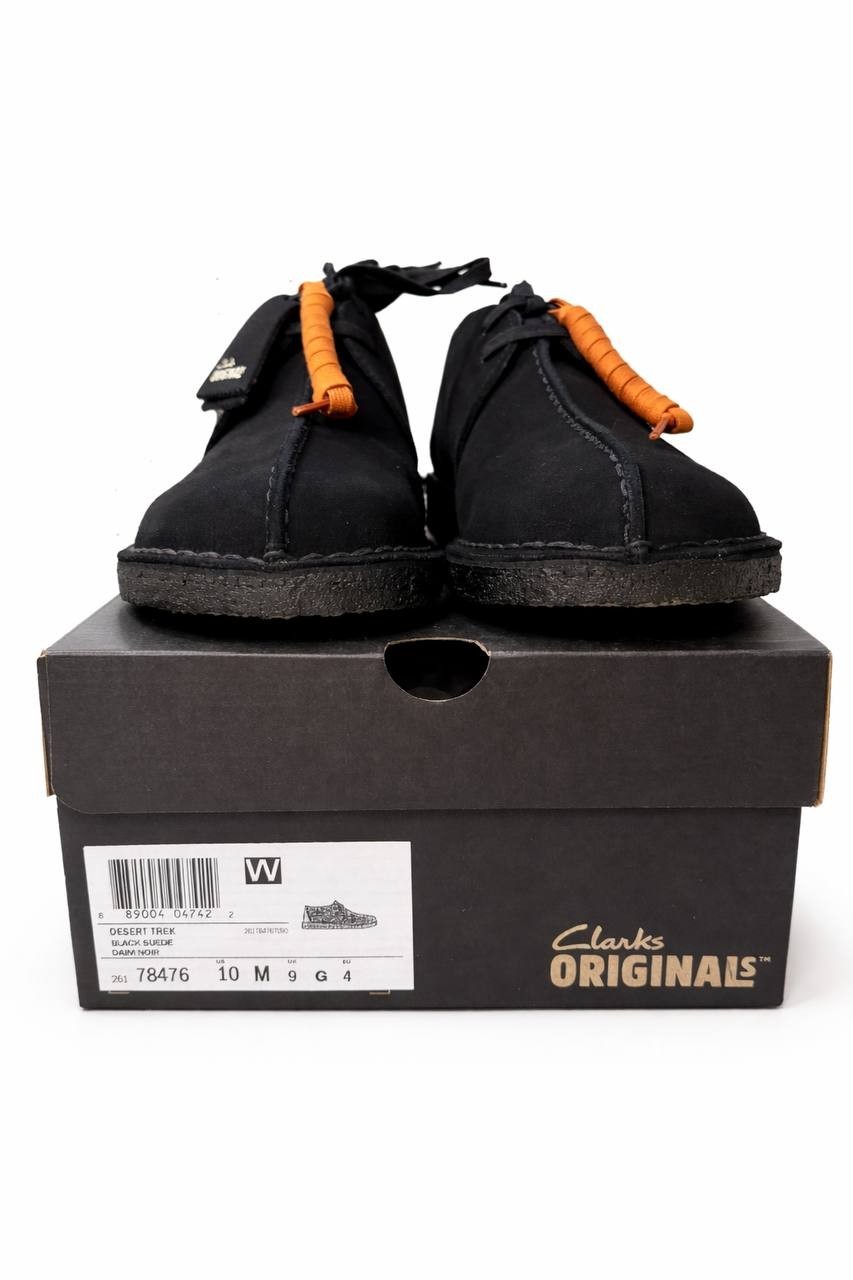 Clarks Originals Desert Trek Men's Black Suede Shoes 26178476