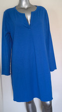 LAC RETTBA HOME PATIO VERSATILE SHIRTDRESS SIZE XXL LONG SLEEVE V~NECK BLUE