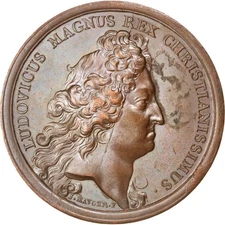 [#67164] France, Medal, Louis XIV, Politics, Society, War, Mauger, AU(55-58), Co
