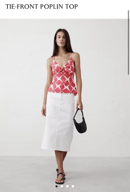 NWT BANANA REPUBLIC FACTORY TIE FRONT TOP PINK GEO SZ XXL ADJ. SPAGHETTI STRAPS