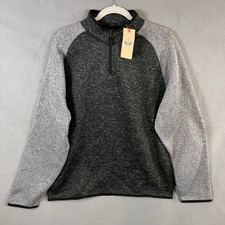 Dockers Men's Heathered Pullover 1/4 Zip Sweater Size XL Gray Long Sleeve NWT