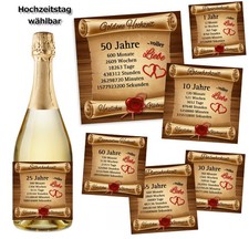 Aufkleber Sektflasche Bierflasche - HOCHZEITSTAG Gratulation Flaschenetikett
