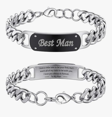 TO MY MAN Stainless Steel CUBAN LINK CHAIN BRACELET Husband Boyfriend Gift