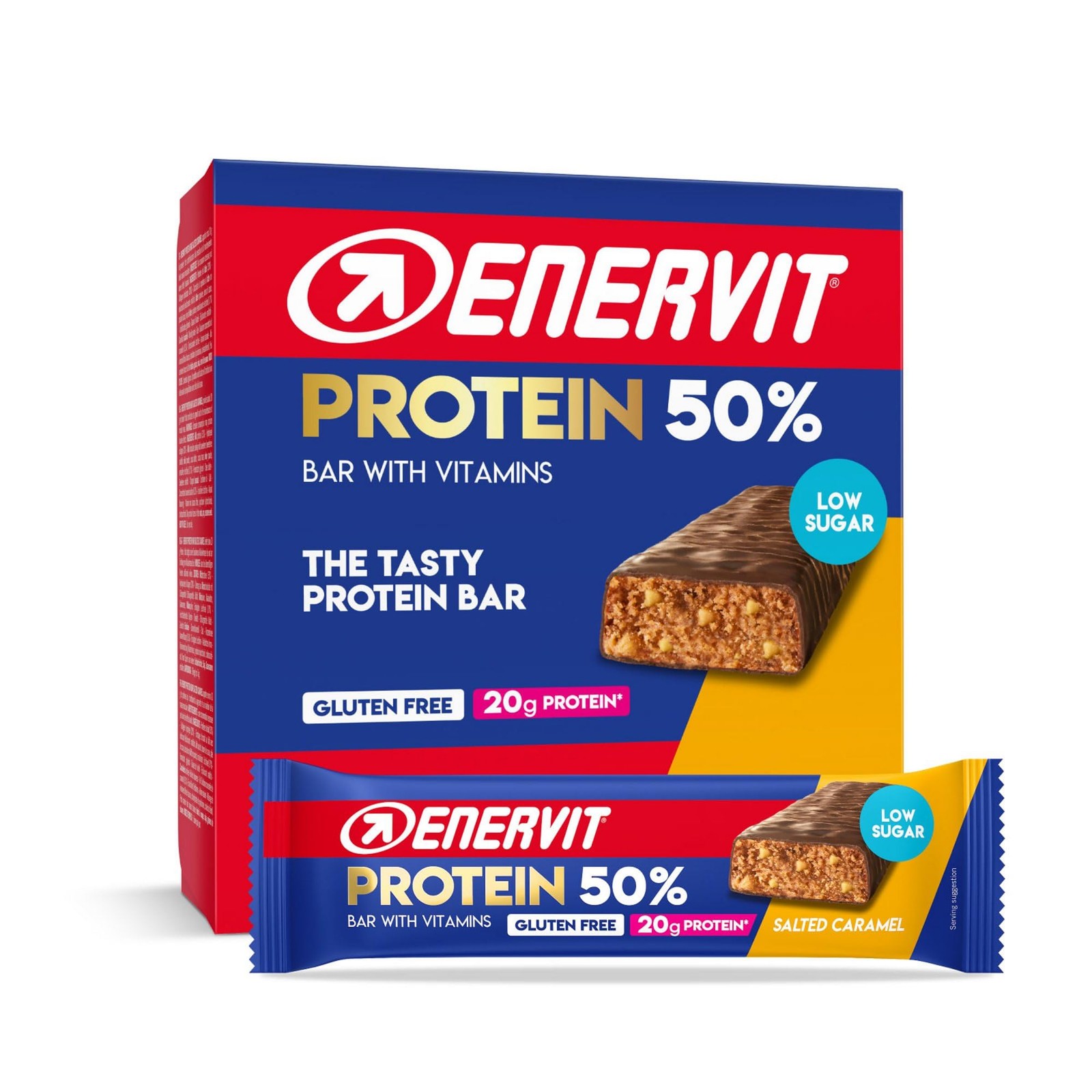 Enervit Barretta Proteica 50% Gusto Caramello Salato Low Sugar