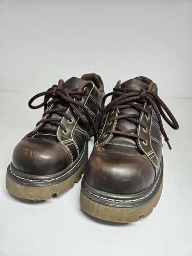 Vintage Y2K Sweet 554 Chunky Platform Oxford Sneakers Brown Lug Sole Goth 8.5